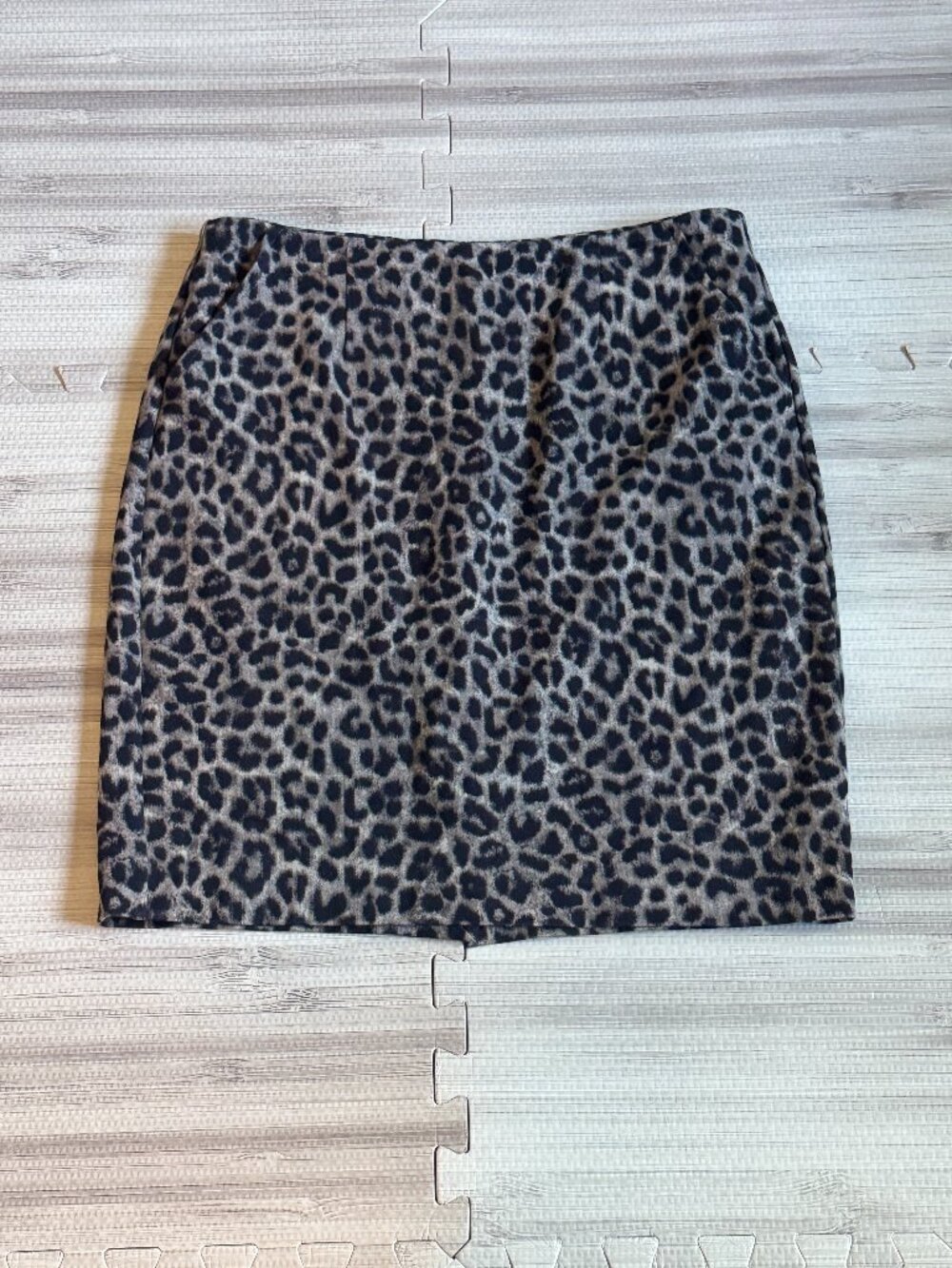 CAbi #3402 Animal Print Fitted Exposed Zipper Pencil Ponte Knit Skirt